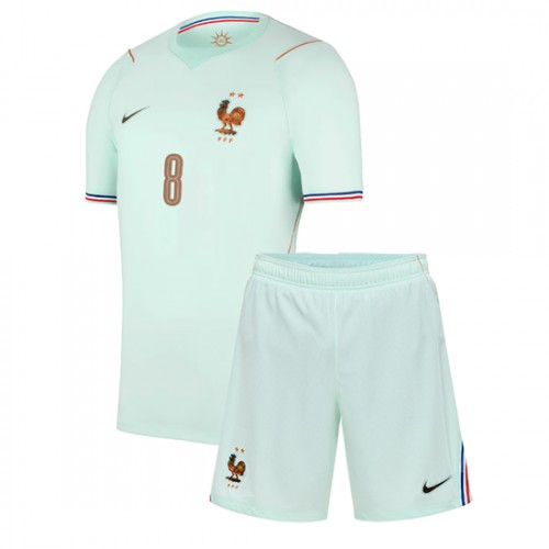 Frankrike Aurelien Tchouameni #8 Bortaställ Barn VM 2026 Kortärmad (+ Korta byxor)